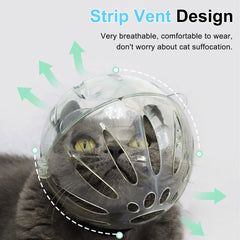 Anti-Bite Cat Hood with Paw Cover & Boots – Breathable, Reusable, Portable Clear Helmet