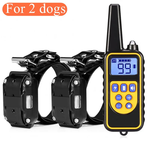 Electric Dog Training Collar - Waterproof Anti-Bark Device with Remote Control for All Dog Sizes