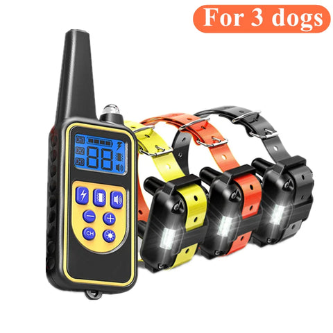 Electric Dog Training Collar - Waterproof Anti-Bark Device with Remote Control for All Dog Sizes