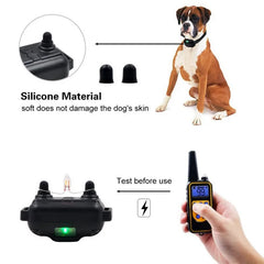 Electric Dog Training Collar - Waterproof Anti-Bark Device with Remote Control for All Dog Sizes