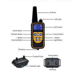Electric Dog Training Collar - Waterproof Anti-Bark Device with Remote Control for All Dog Sizes