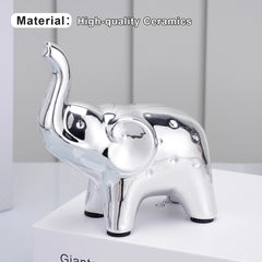 Elephant Statue Ceramic Animal Sculpture – Lucky Wealth Home Decor