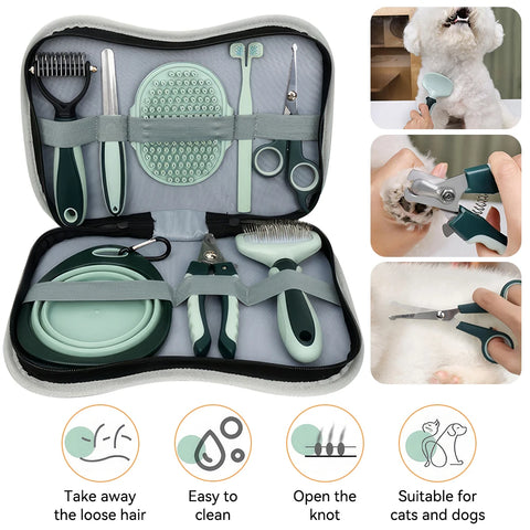 8-in-1 Professional Dog Grooming Set – Nail Clippers, Trimmers & Comb