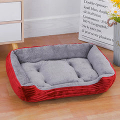 Color Square Winter Soft Warm Dog Bed - Waterproof Pet Mat for Small, Medium & Large Dogs