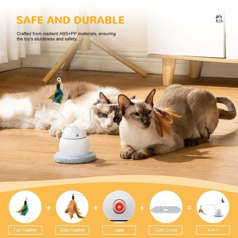 4-in-1 Rechargeable Automatic Cat Toy – Interactive Hide & Seek Exercise