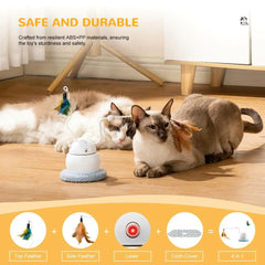 4-in-1 Rechargeable Automatic Cat Toy – Interactive Hide & Seek Exercise