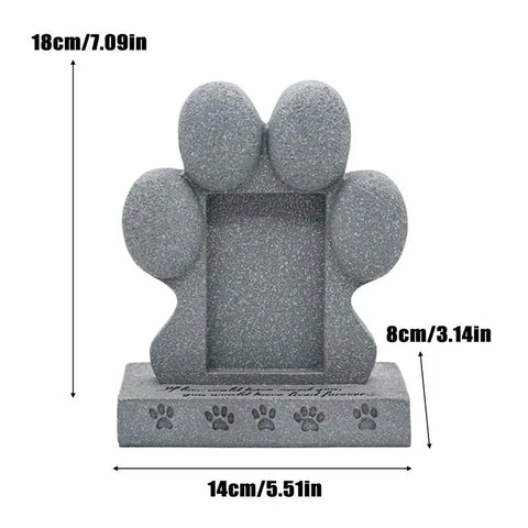 Dog & Cat Memorial Stone with Frame – Outdoor Pet Grave Marker