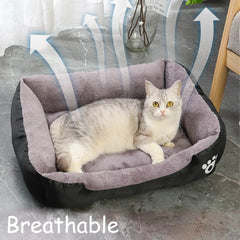 Color Square Winter Soft Warm Dog Bed - Waterproof Pet Mat for Small, Medium & Large Dogs