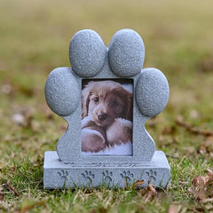Dog & Cat Memorial Stone with Frame – Outdoor Pet Grave Marker