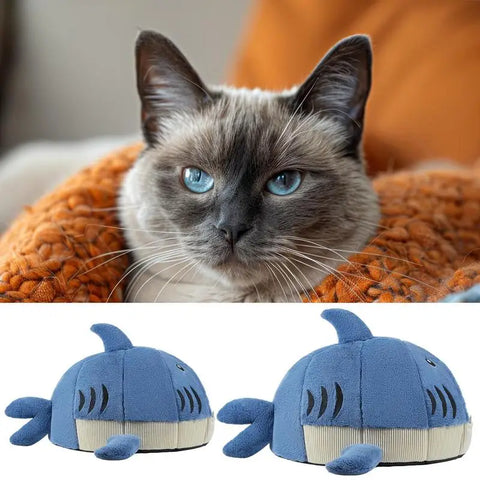 Cute Shark Cat Nest Warm Comfortable Cartoon Shark Pet Cave Bed for Winter