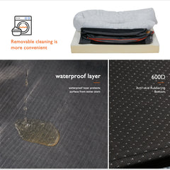L-3XL Dog Bed Orthopedic Foam Pet Bed with Bolster & Removable Cover
