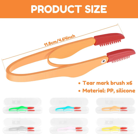 6Pcs Dog Eye Comb – Soft Silicone Tear Stain Remover for Pets