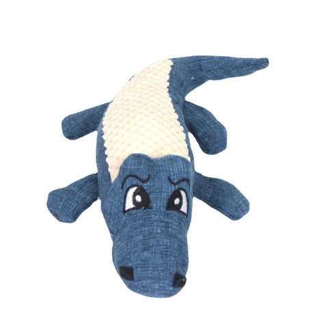 Interactive Cartoon Alligator Shape Dog Chew Toy – Plush Sound Toy for Teeth Grinding & Training