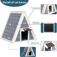 Outdoor Weatherproof House with Escape Door for Small Animals, Rabbit Shelter