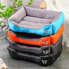 Color Square Winter Soft Warm Dog Bed - Waterproof Pet Mat for Small, Medium & Large Dogs