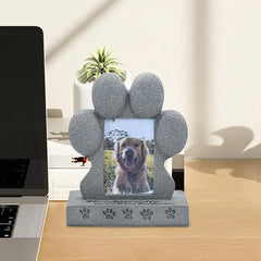 Dog & Cat Memorial Stone with Frame – Outdoor Pet Grave Marker