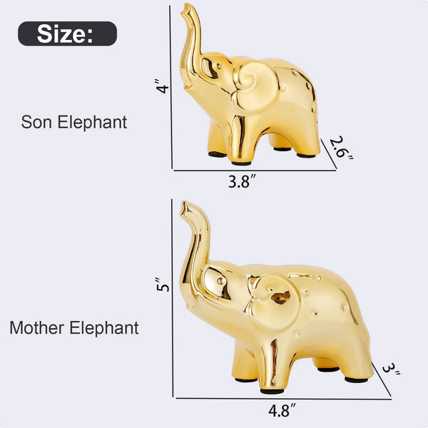 Elephant Statue Ceramic Animal Sculpture – Lucky Wealth Home Decor