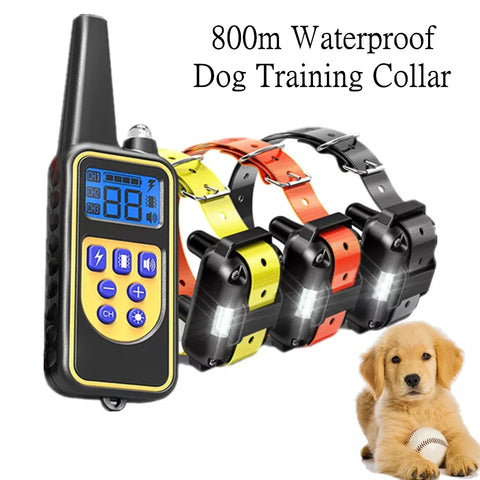 Electric Dog Training Collar - Waterproof Anti-Bark Device with Remote Control for All Dog Sizes