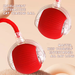 Electric Toy Cat Interactive Ball - Automatic Rolling Rechargeable Anti-Depression Pet Toy