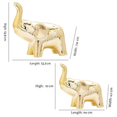 Elephant Statue Ceramic Animal Sculpture – Lucky Wealth Home Decor