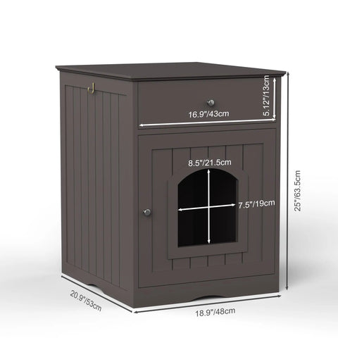 Wooden Cat Litter Box Enclosure