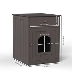 Wooden Cat Litter Box Enclosure