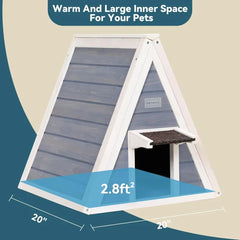 Outdoor Weatherproof House with Escape Door for Small Animals, Rabbit Shelter