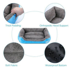 Color Square Winter Soft Warm Dog Bed - Waterproof Pet Mat for Small, Medium & Large Dogs