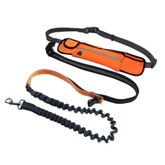 Hands-Free Dog Leash with Zipper Pouch & Reflective Bungee for Medium to Large Dogs