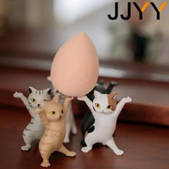 JJYY Cat Statue Pencil Holder - Desktop & Bookshelf Decoration