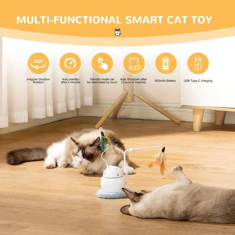 4-in-1 Rechargeable Automatic Cat Toy – Interactive Hide & Seek Exercise