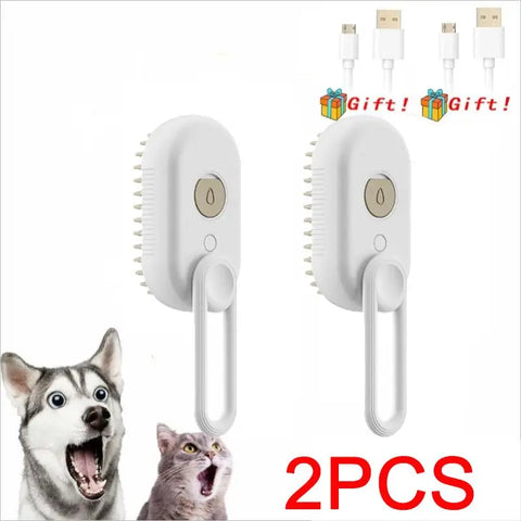 Cat Dog Pet Spray Massage Brush - One Button Steam Spray Hair Removal Comb