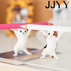 JJYY Cat Statue Pencil Holder - Desktop & Bookshelf Decoration