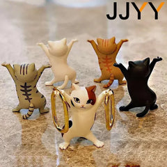 JJYY Cat Statue Pencil Holder - Desktop & Bookshelf Decoration