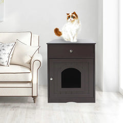 Wooden Cat Litter Box Enclosure