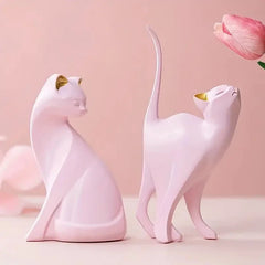 Resin Couples Cat Statues – Creative Wedding Gift & Home Decor Sculpture