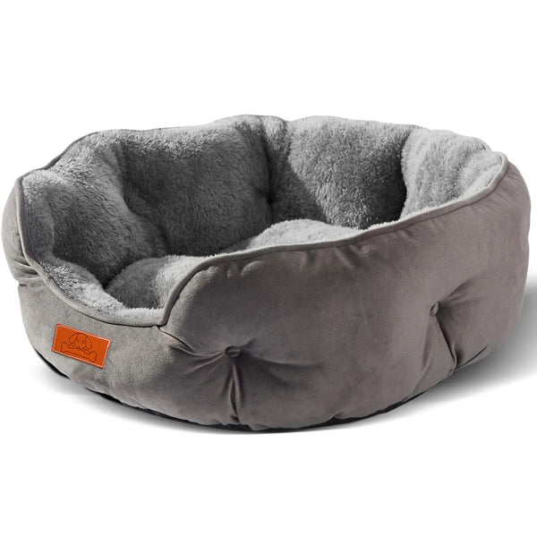 Pet Bed for Small & Large Pets, Soft & Washable, Non-Slip, Water-Resistant, Grey - 50 cm