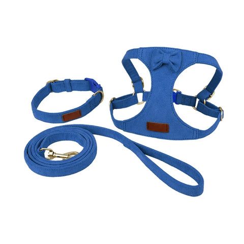 Soft Breathable Dog Collar Harness Leash Set for Small Pets