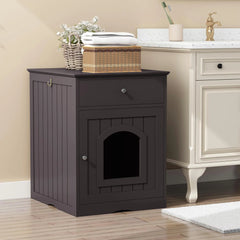 Wooden Cat Litter Box Enclosure
