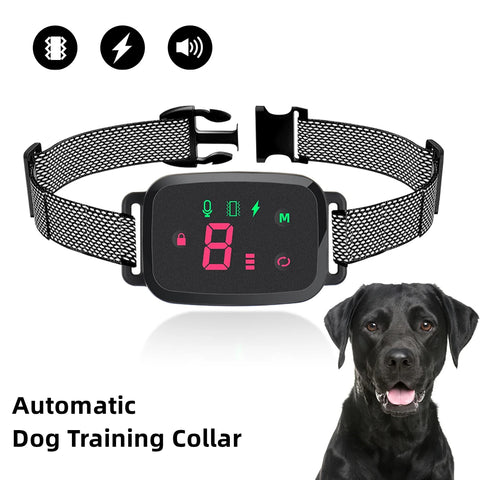 Smart Anti-Barking Dog Collar - Rechargeable, Waterproof, HD Display