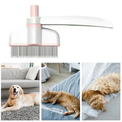 Pet Cat Hair Brush & Dog Comb – Stainless Steel Grooming Tool for Long Hair