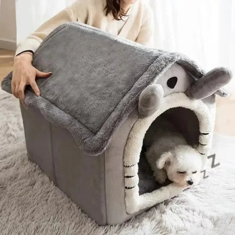 All Seasons Warm Washable Pet Bed for Cats & Dogs, Removable Cushion, Indoor Kennel