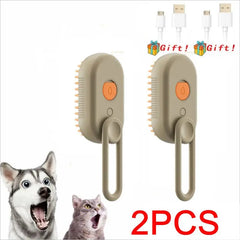 Cat Dog Pet Spray Massage Brush - One Button Steam Spray Hair Removal Comb