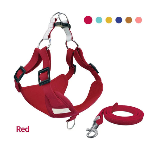 Reflective Pet Dog Harness with Leash - Soft, Breathable & Durable Vest for Small to Medium Dogs