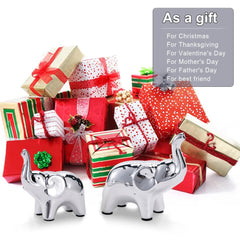 Elephant Statue Ceramic Animal Sculpture – Lucky Wealth Home Decor