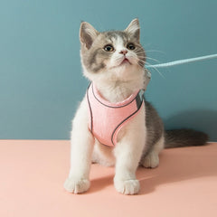 Cat Harness Leash Set with Reflective Strip for Kittens & Small Dogs