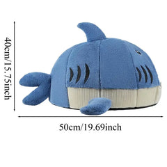 Cute Shark Cat Nest Warm Comfortable Cartoon Shark Pet Cave Bed for Winter