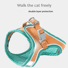 Cat Harness Leash Set with Reflective Strip for Kittens & Small Dogs