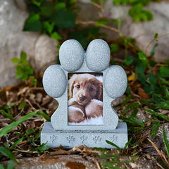 Dog & Cat Memorial Stone with Frame – Outdoor Pet Grave Marker