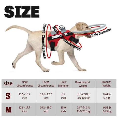 Blind Dog Harness Guiding Device - Anti-Collision Halo Vest for Blind Dogs & Cats